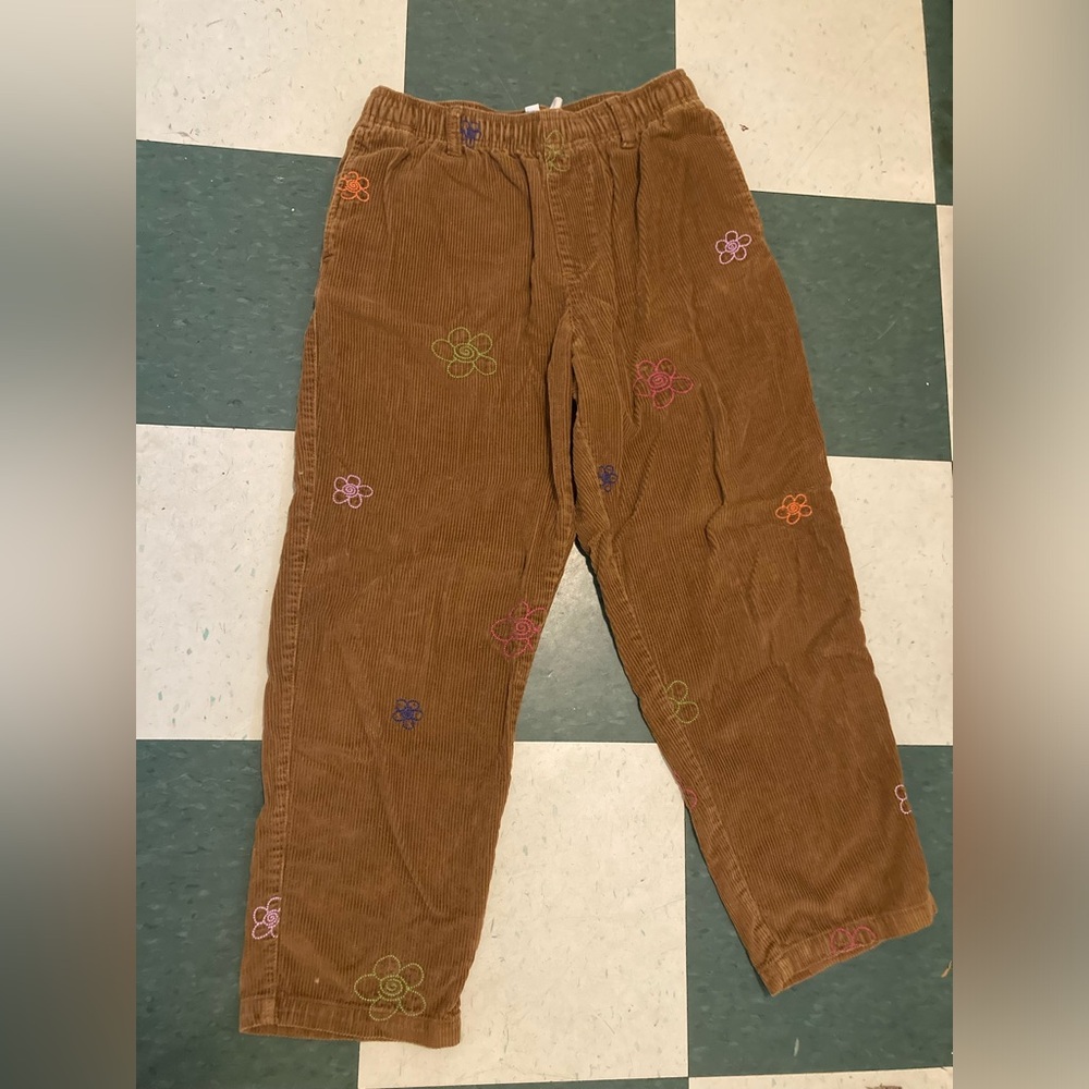 Urban outfitters brown flower corduroy pants